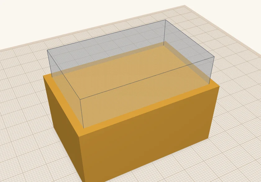 A solid box with a slightly smaller, see-through hole box sitting in it.